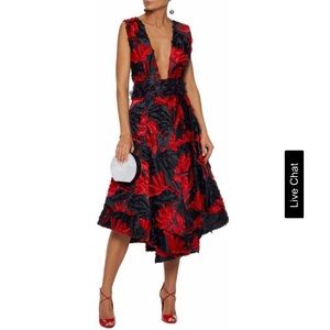 ISO | Milly Fil Coupé Pleated Crepe Midi Dress